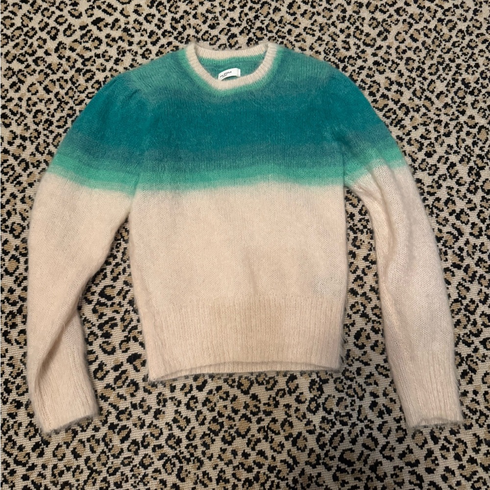 Isabel Marrant Gradient Teal and Cream Women's Sweater - small